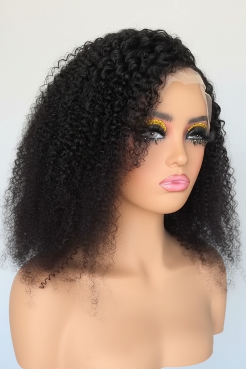 16” 13x4 HD Lace Small Kinky Curly Wig | 210% Density Human Hair Wig