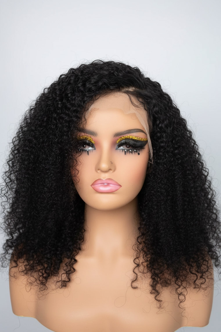 16” 13x4 HD Lace Small Kinky Curly Wig | 210% Density Human Hair Wig